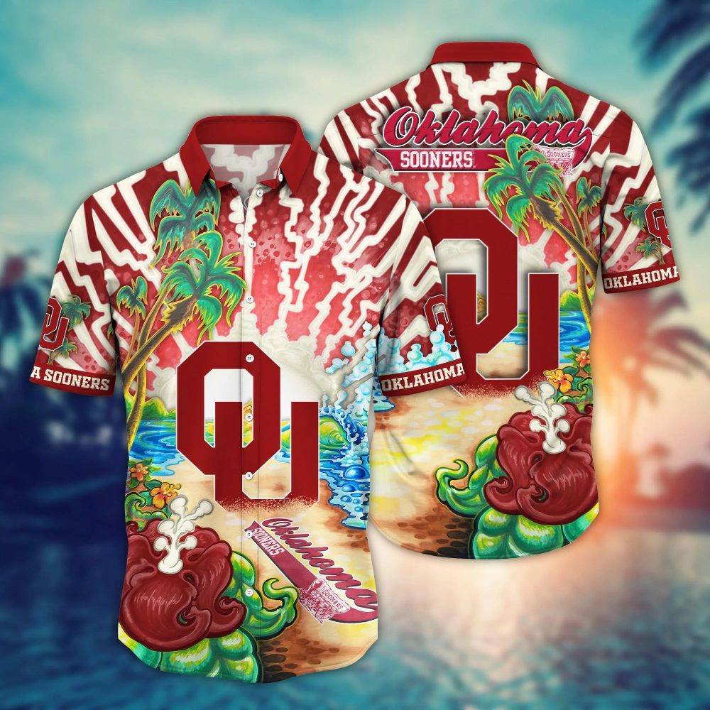 Oklahoma Sooners Ncaa Hawaiian Shirt Tan Linestime Aloha Shirt