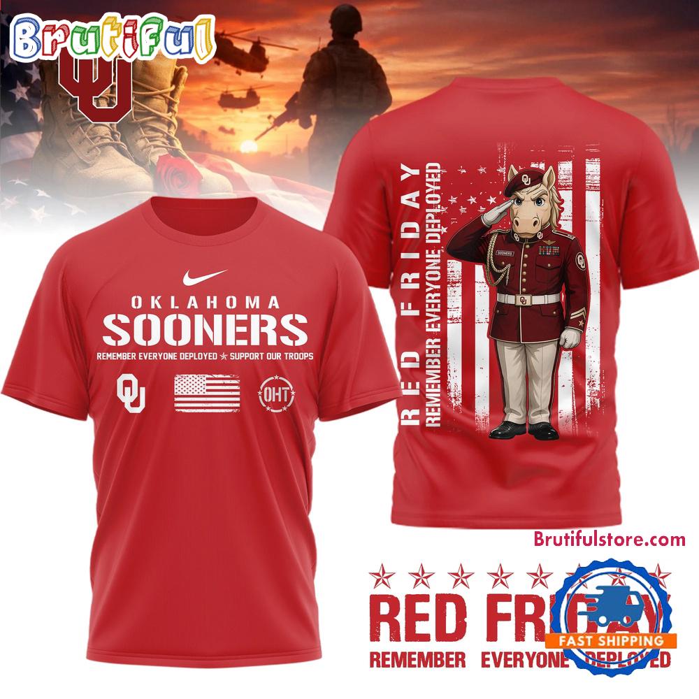 Oklahoma Sooners Ncaa Red Friday Remember Everyone Deployed Limited 3D Shirt