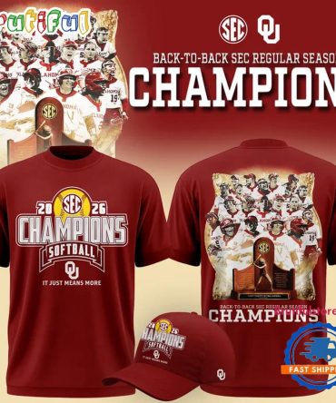 Oklahoma Sooners Softball Back-To-Back Sec Regular Season Champs 2026 All Team 3D Shirt