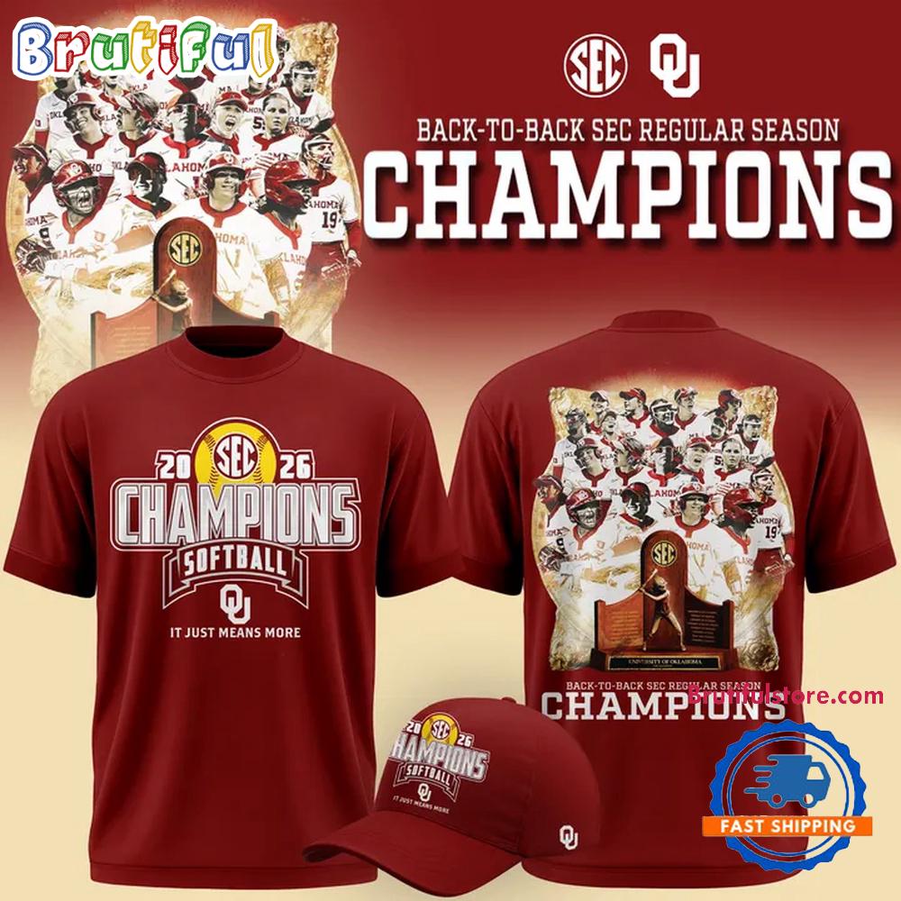 Oklahoma Sooners Softball Back-To-Back Sec Regular Season Champs 2026 All Team 3D Shirt