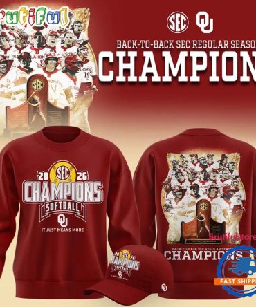 Oklahoma Sooners Softball Back-To-Back Sec Regular Season Champs 2026 All Team Sweatshirt