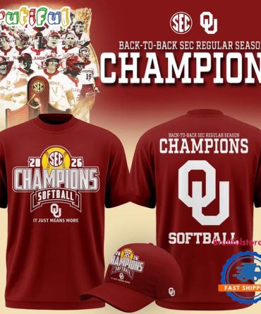 Oklahoma Sooners Softball Back-To-Back Sec Regular Season Champs 2026 T Shirt