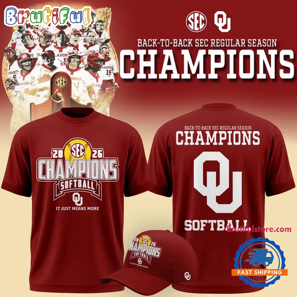 Oklahoma Sooners Softball Back-To-Back Sec Regular Season Champs 2026 T Shirt