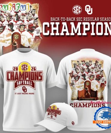 Oklahoma Sooners Softball Back-To-Back Sec Regular Season Champs 2026 White T Shirt