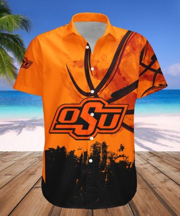 Oklahoma State Cowboys Hawaii Shirt Basketball Net Grunge Pattern – Ncaa