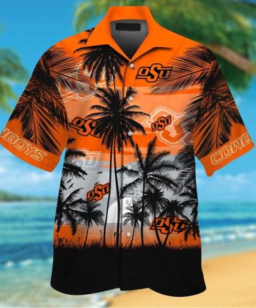 Oklahoma State Cowboys Hawaiian Short Sleeve Button Up Tropical