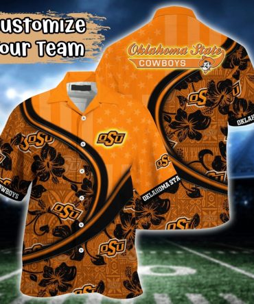Oklahoma State Cowboys Ncaa Us Flag Hawaiian Shirt Custom Summer Aloha Shirt