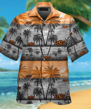 Oklahoma State Cowboys Short Sleeve Button Up Tropical Hawaiian Shirt Ver011