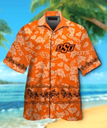 Oklahoma State Cowboys Short Sleeve Button Up Tropical Hawaiian Shirt Ver014