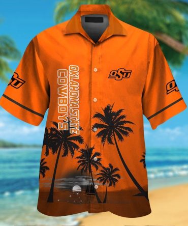 Oklahoma State Cowboys Short Sleeve Button Up Tropical Hawaiian Shirt Ver015