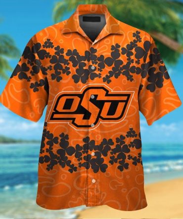 Oklahoma State Cowboys Short Sleeve Button Up Tropical Hawaiian Shirt Ver016