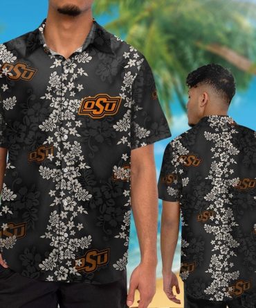 Oklahoma State Cowboys Short Sleeve Button Up Tropical Hawaiian Shirt Ver020