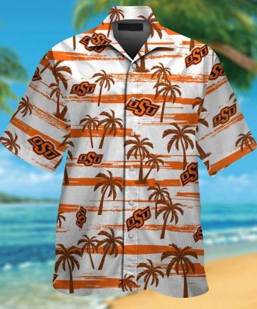 Oklahoma State Cowboys Short Sleeve Button Up Tropical Hawaiian Shirt Ver022