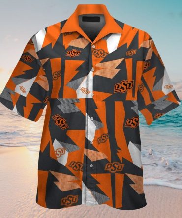 Oklahoma State Cowboys Short Sleeve Button Up Tropical Hawaiian Shirt Ver025