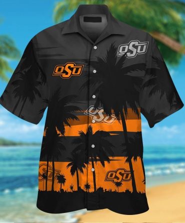 Oklahoma State Cowboys Short Sleeve Button Up Tropical Hawaiian Shirt Ver029