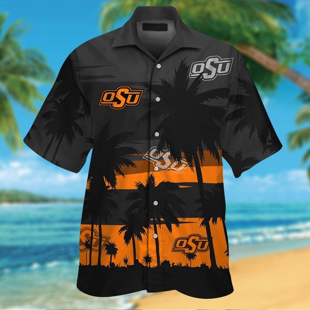 Oklahoma State Cowboys Short Sleeve Button Up Tropical Hawaiian Shirt Ver029