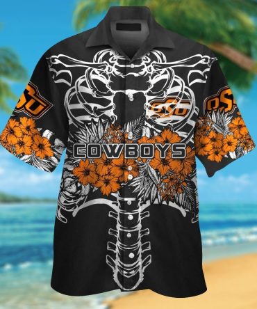 Oklahoma State Cowboys Short Sleeve Button Up Tropical Hawaiian Shirt Ver03