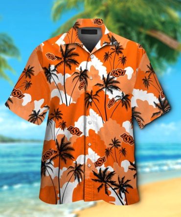 Oklahoma State Cowboys Short Sleeve Button Up Tropical Hawaiian Shirt Ver06
