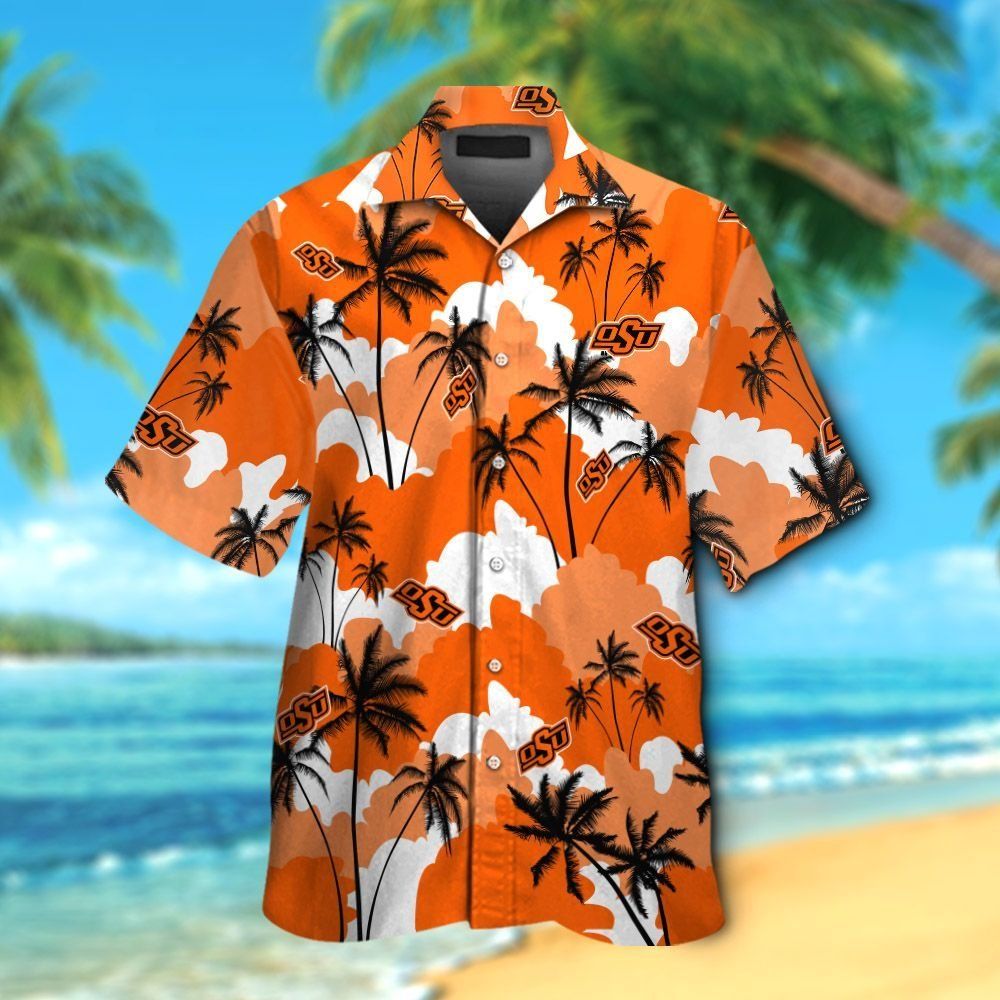 Oklahoma State Cowboys Short Sleeve Button Up Tropical Hawaiian Shirt Ver06