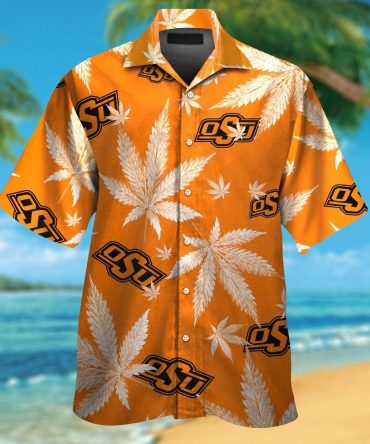Oklahoma State Cowboys Short Sleeve Button Up Tropical Hawaiian Shirt Ver08