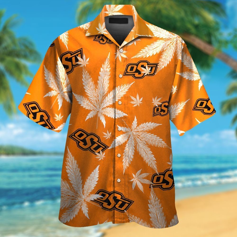 Oklahoma State Cowboys Short Sleeve Button Up Tropical Hawaiian Shirt Ver08