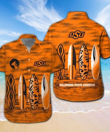 Oklahoma State Cowboys Short Sleeve Button Up Tropical Hawaiian Shirt Ver09