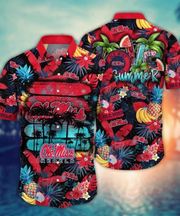 Ole Miss Rebels Ncaa Hawaiian Shirt Starry Nightstime Aloha Shirt