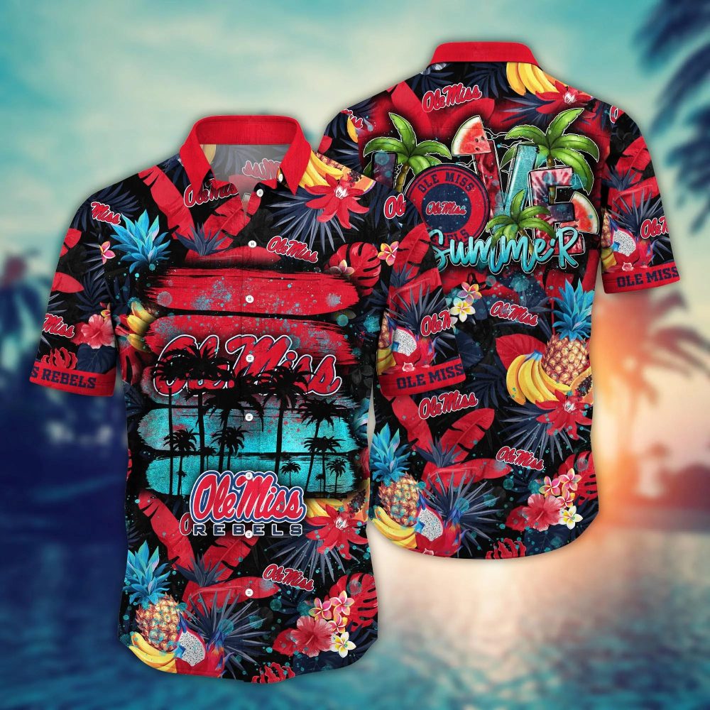 Ole Miss Rebels Ncaa Hawaiian Shirt Starry Nightstime Aloha Shirt