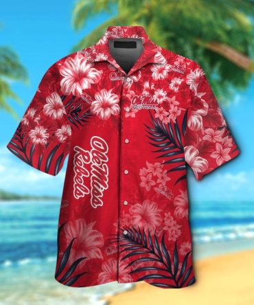 Ole Miss Rebels Short Sleeve Button Up Tropical Hawaiian Shirt Ver02