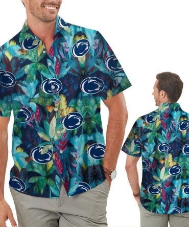 Penn State Nittany Lions Floral Tropical Hawaiian Shirt