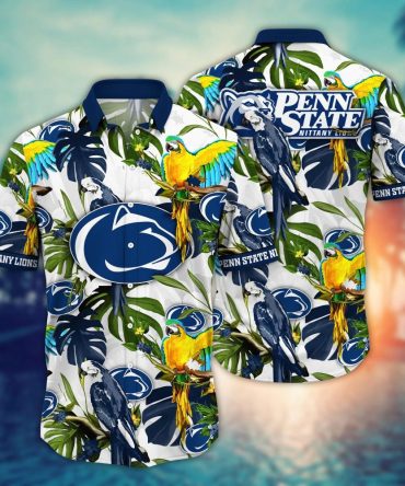 Penn State Nittany Lions Ncaa Hawaiian Shirt Tan Linestime Aloha Shirt