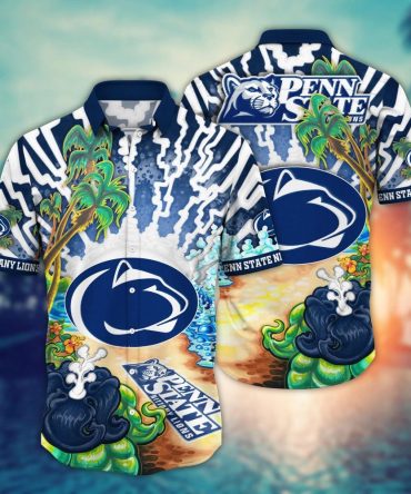 Penn State Nittany Lions Ncaa Hawaiian Shirt Traveltime Aloha Shirt