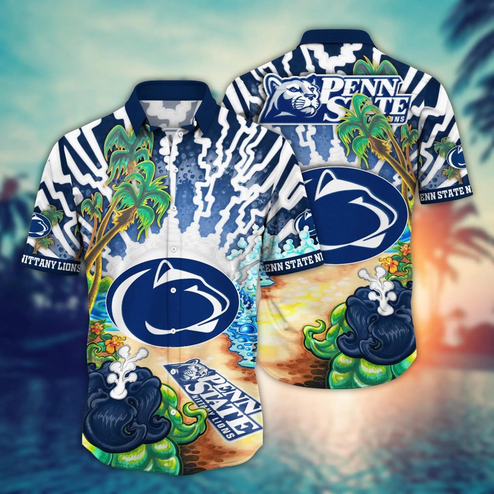 Penn State Nittany Lions Ncaa Hawaiian Shirt Traveltime Aloha Shirt