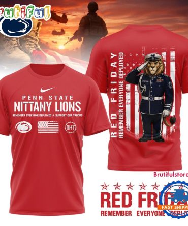 Penn State Nittany Lions Ncaa Red Friday Remember Everyone Deployed Limited 3D Shirt