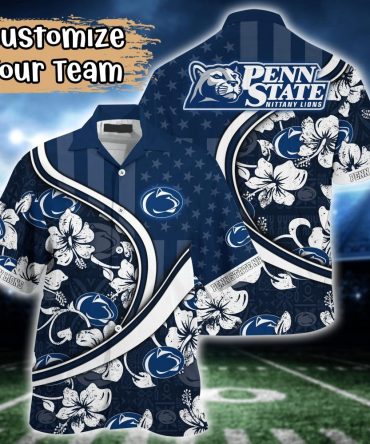 Penn State Nittany Lions Ncaa Us Flag Hawaiian Shirt Custom Summer Aloha Shirt