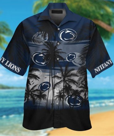 Penn State Nittany Lions Short Sleeve Button Up Tropical Hawaiian Shirt