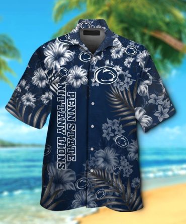 Penn State Nittany Lions Short Sleeve Button Up Tropical Shirt Hawaiian Shirt
