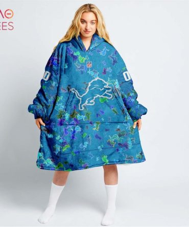 Personalized Afl Detroit Lions Oodie, Flanket, Blanket Hoodie, Snuggie
