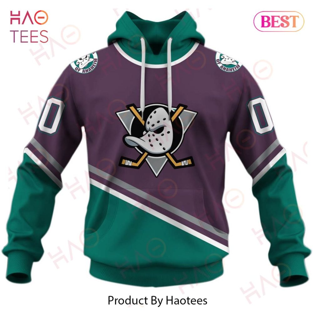 Personalized Anaheim Mighty Ducks 90S Vintage Throwback Away Jersey 3D Hoodie