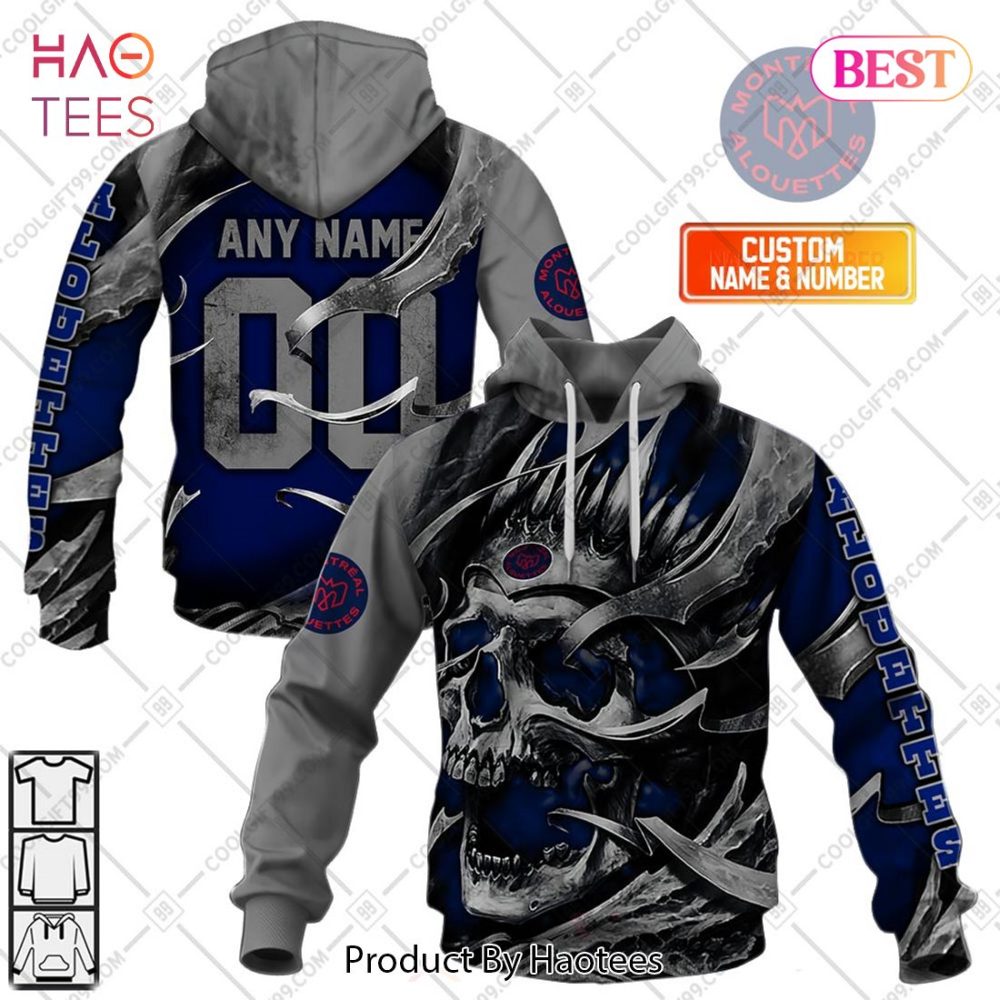 Personalized Cfl Montreal Alouettes Metal Skull Hoodie, T-Shirt, Zip Hoodie, Sweatshirt