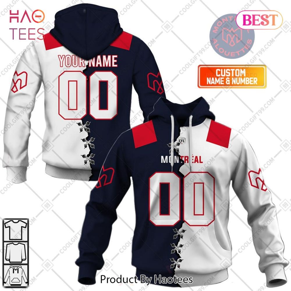 Personalized Cfl Montreal Alouettes Mix Jersey Style Hoodie, T-Shirt, Zip Hoodie, Sweatshirt