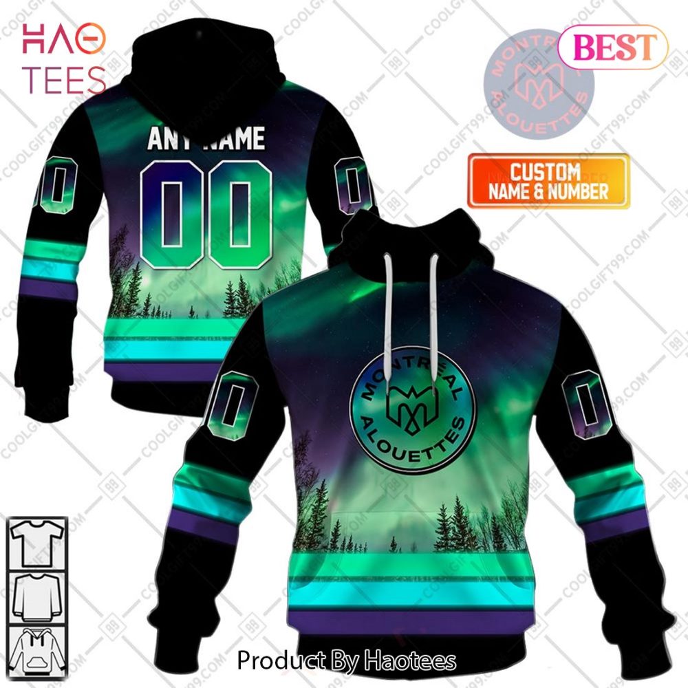 Personalized Cfl Montreal Alouettes Northern Lights Style Hoodie, T-Shirt, Zip Hoodie, Sweatshirt