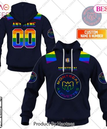 Personalized Cfl Montreal Alouettes Rainbow Logo Jersey Style Hoodie, T-Shirt, Zip Hoodie, Sweatshirt