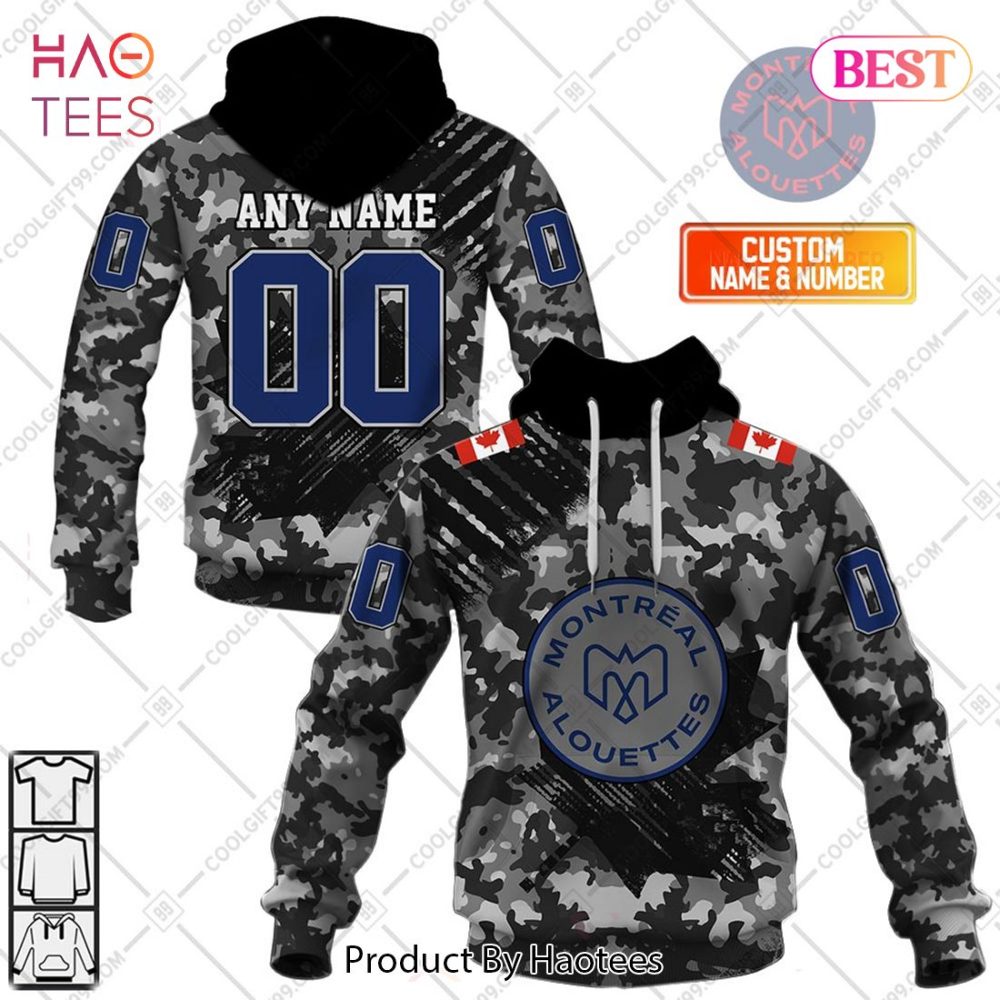 Personalized Cfl Montreal Alouettes Special Camo Armed Forces Design Hoodie, T-Shirt, Zip Hoodie, Sweatshirt