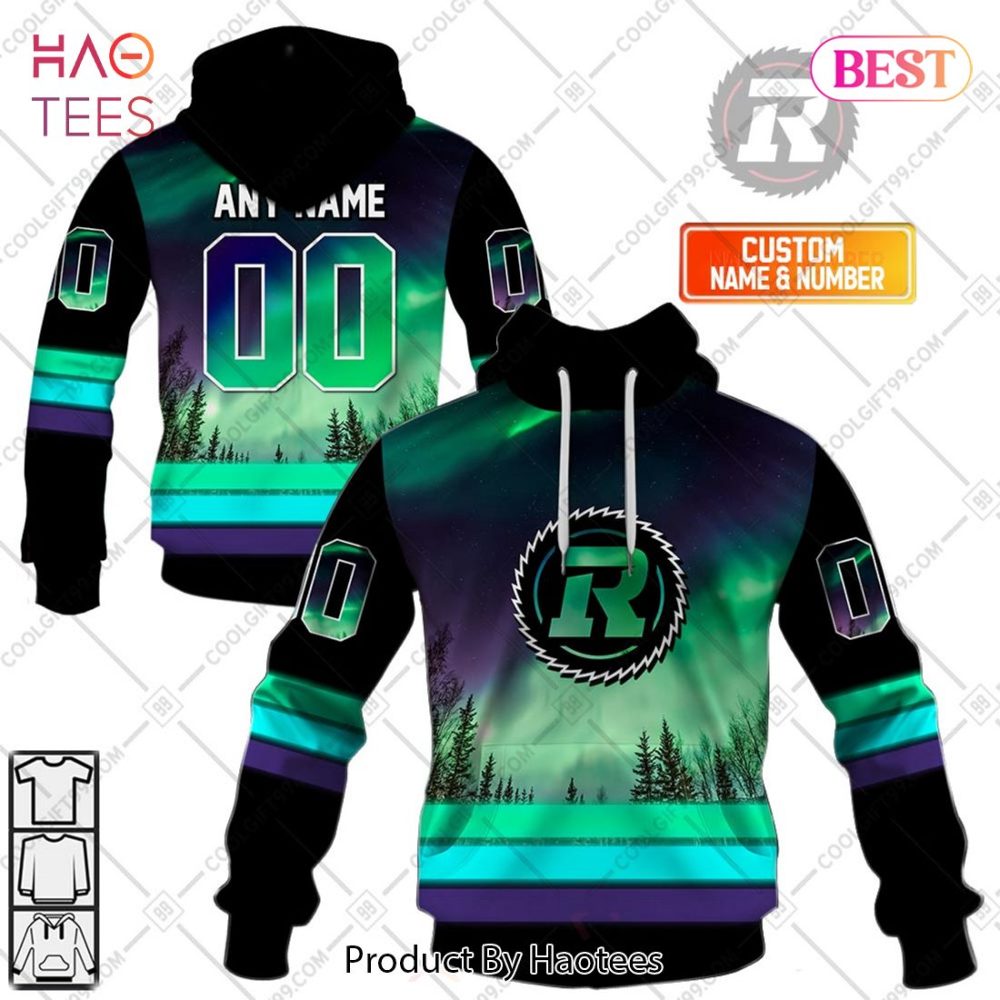 Personalized Cfl Ottawa Redblacks Northern Lights Style Hoodie, T-Shirt, Zip Hoodie, Sweatshirt