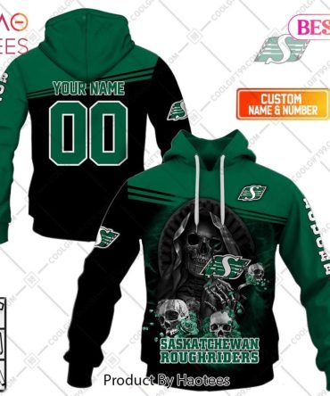 Personalized Cfl Saskatchewan Roughriders Skull Death Art Hoodie, T-Shirt, Zip Hoodie, Sweatshirt