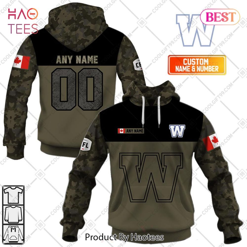 Personalized Cfl Winnipeg Blue Bombers Camo V2 Style Hoodie, T-Shirt, Zip Hoodie, Sweatshirt