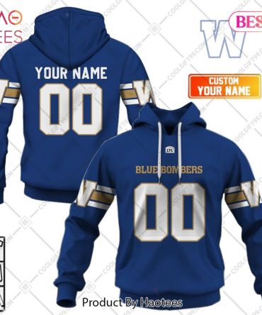 Personalized Cfl Winnipeg Blue Bombers Home Jersey Style Hoodie, T-Shirt, Zip Hoodie, Sweatshirt