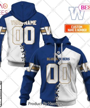 Personalized Cfl Winnipeg Blue Bombers Mix Jersey Style Hoodie, T-Shirt, Zip Hoodie, Sweatshirt