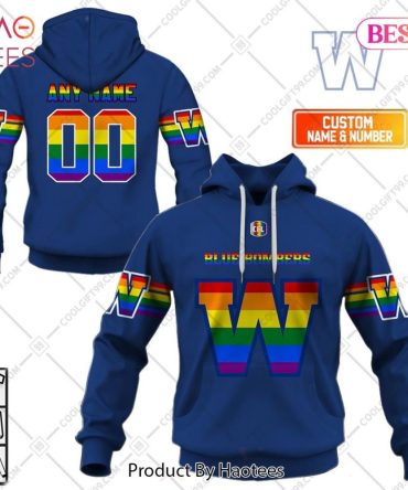 Personalized Cfl Winnipeg Blue Bombers Rainbow Logo Jersey Style Hoodie, T-Shirt, Zip Hoodie, Sweatshirt